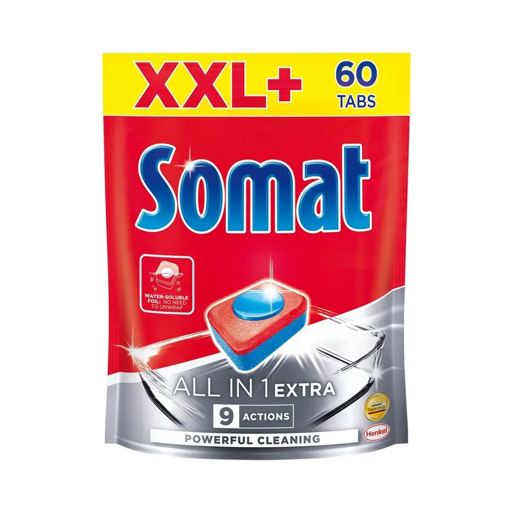  Средство для мытья посуды в посудомоечной машине Somat All-in-1 Extra, Таблетки, 60 шт 