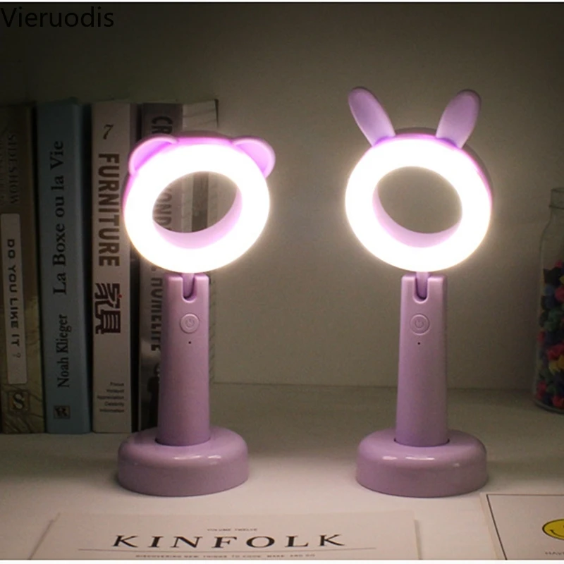 Современный светодиодный ночник в виде медведя кролика настольная лампа с