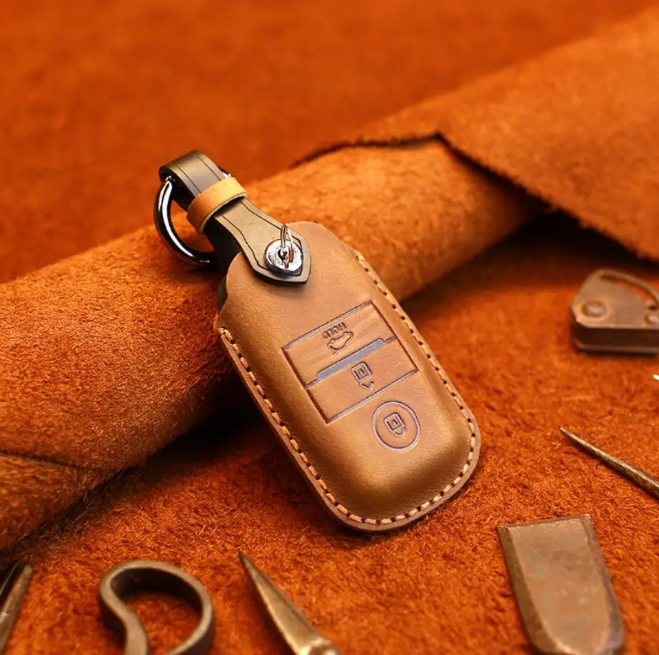 Высококачественный автомобильный чехол ручной работы из натуральной кожи