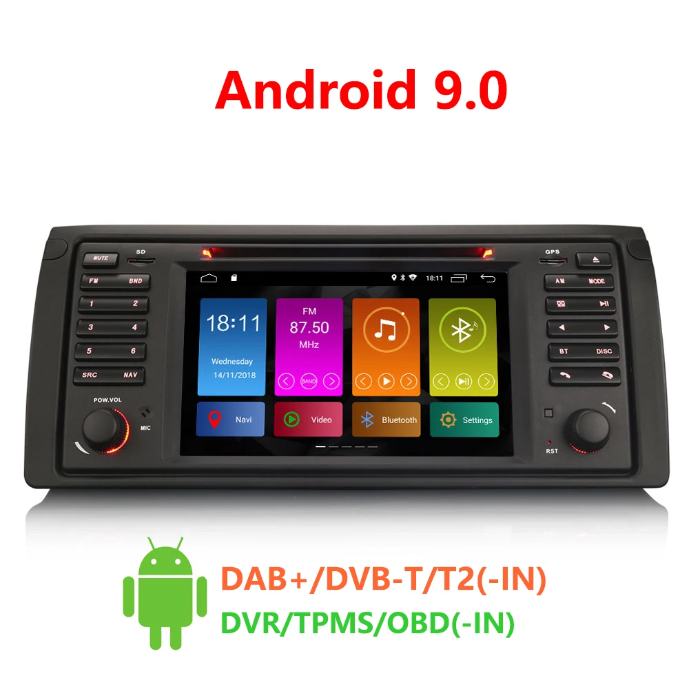 Erisin ES2953B 7 &quotАвто Радио Android 9 0 четырехъядерный 2G ram Автомобильный мультимедийный
