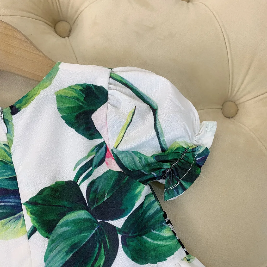 

High-end children's clothing summer western style girl princess dress 2021 new print dress big skirt dress skirt