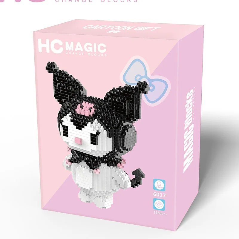 Kawaii Sanriod Small Building Blocks Cartoon Kuromi My Melody Assembled Animal Model Education Game Graphics Toy Xmas Gift | Игрушки и