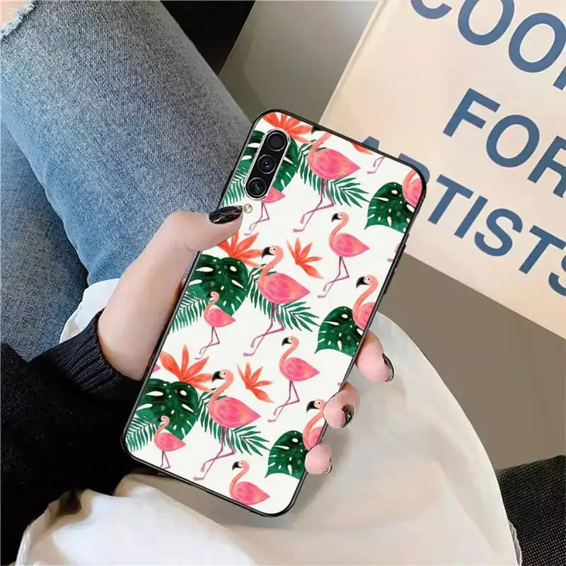 

Flamingo retro cartoon pattern Phone Case For Samsung galaxy S 9 10 20 A 10 21 30 31 40 50 51 71 s note 20 j 4 2018 plus