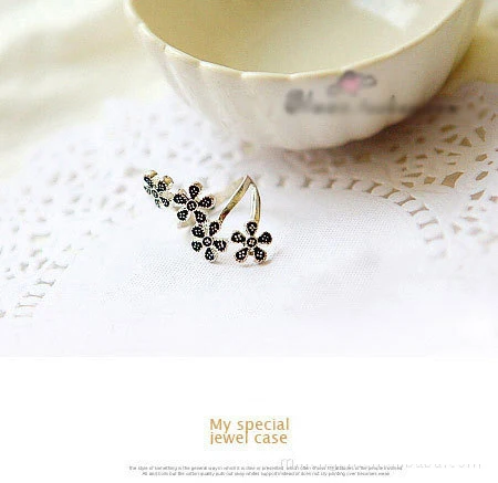 Простое ретро-кольцо с цветком сливы античное серебряное покрытие бронзовое