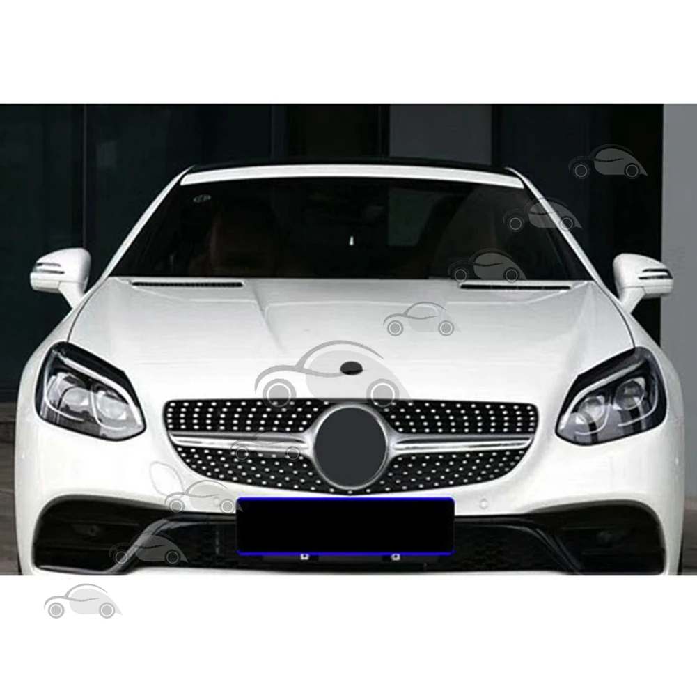 

Front Bumper Racing Grill Billet Grille Cover For Mercedes-Benz R172 SLC Class 2016 2017 2018 2019 2020 2021 GT Diamond
