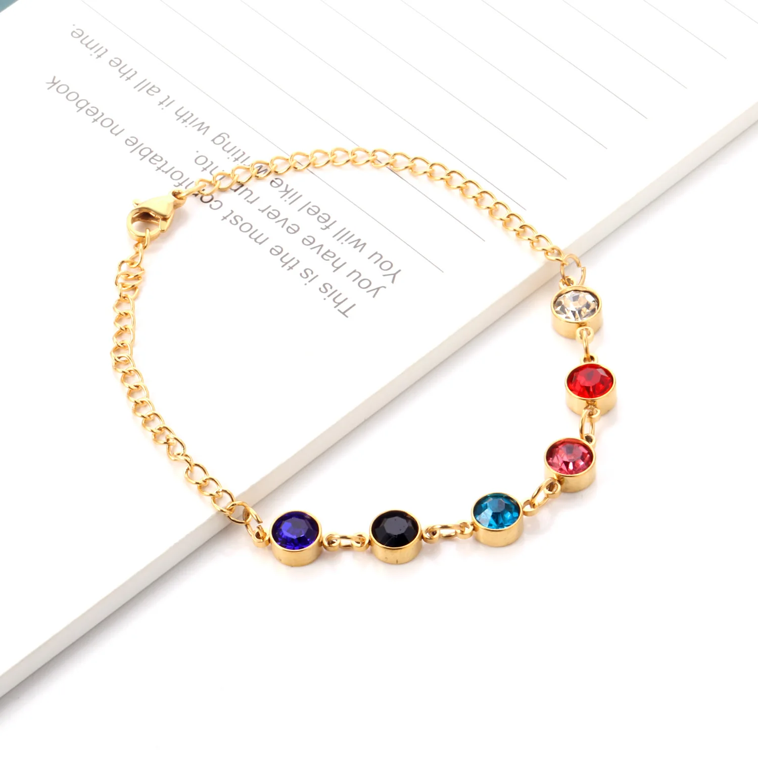 LUXUKISSKIDS золото Цвет браслет 316L нержавеющая сталь femme Фул блестящие с кристаллами