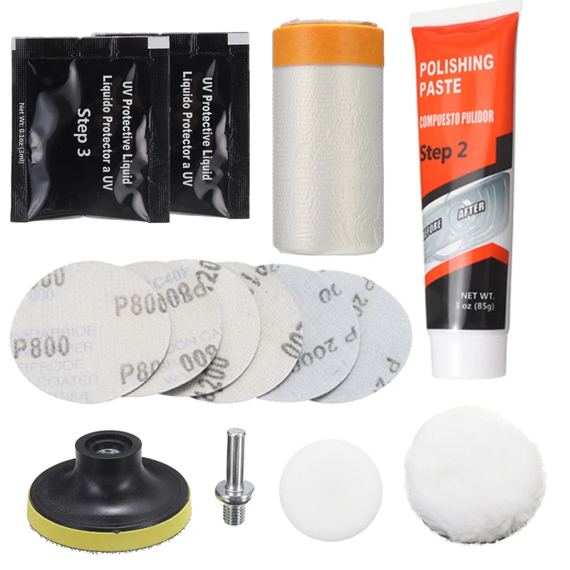 

1set Car Headlamp Restoration Polishing Paste Kit Cleaning Beauty DIY For Motorcycle RV Fog Lamps Lenses Scratches Repair Tool