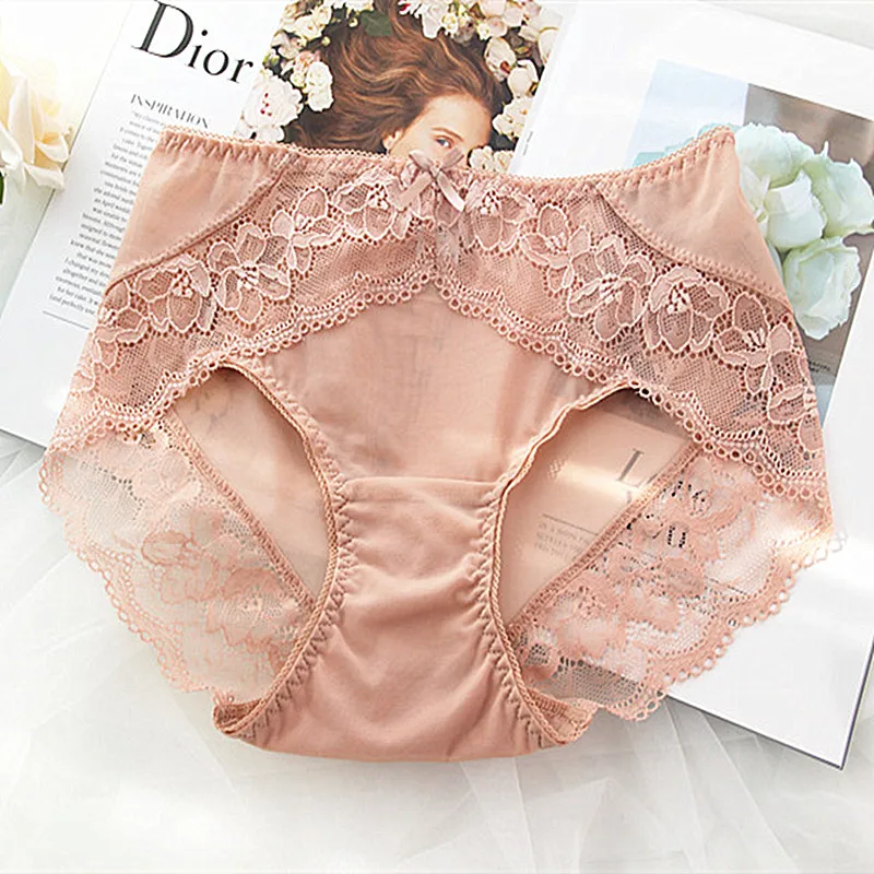 New Style 4PCS Women's Panties Lace panties Transparent mesh Lace ultra-thin underwear women briefs underpants