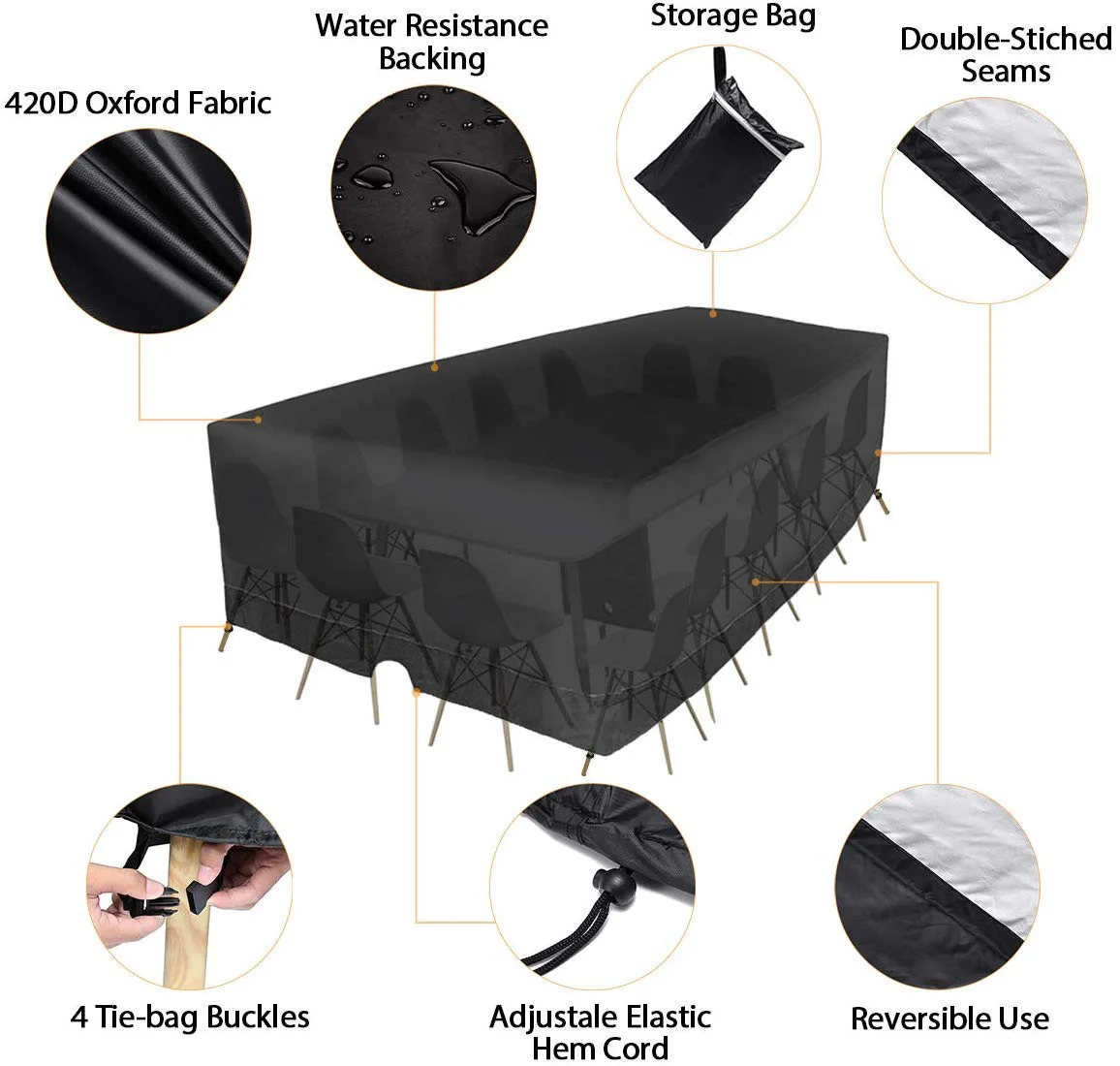 MINIFUN TABLE COVER OUTDOOR COURTYARD FURNITURE SET WATERPROOF AND CHAIR SHIELD | Дом и сад