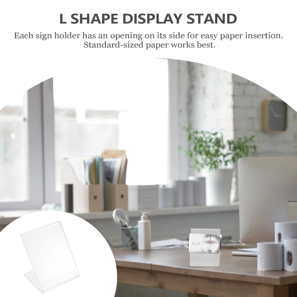 

2pcs Acrylic L-Shape Price Tag Stands Clear Display Stand Price Labels Holder