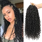 Река богиня Locs накладные волосы на крючке, затененные, волосы волнистые с вьющимися заканчивается pre-петлевые синтетические накладные волосы на крючке, затененные косички спиральное плетение богиня накладки из волос