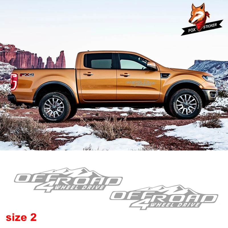 4X4 колеса горного Графика Стикеры спортивные внедорожнохо пикапа Виниловая