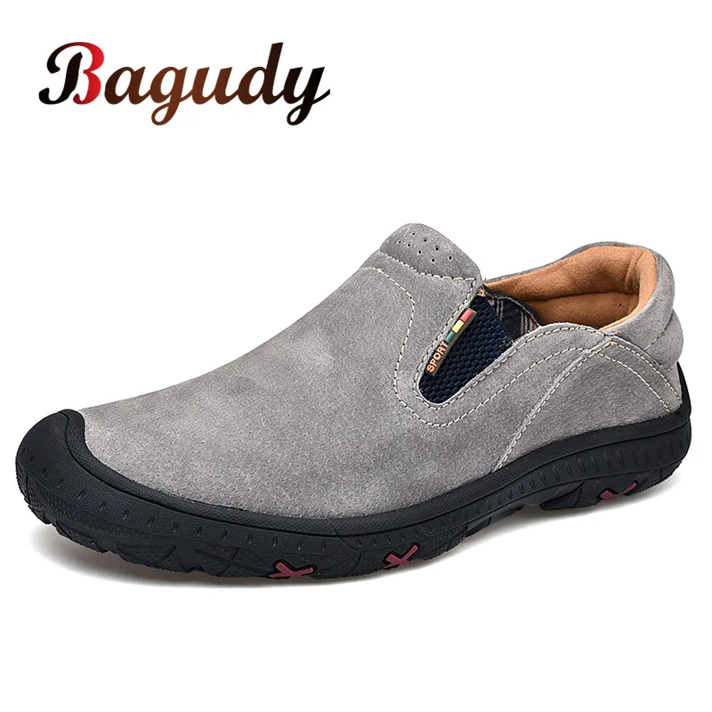 2019 New Autumn Male Shoes Outdoor Casual Adult Breathable Leather Loafers Men Non Slip Rubber Sole Sneakers Size 48 | Обувь