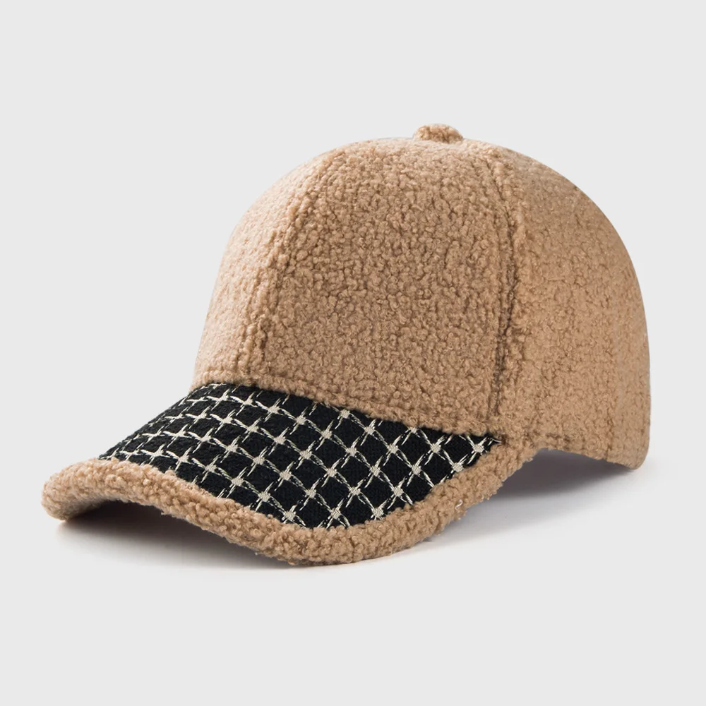 

Шляпа Женская осенне-зимняя теплая плюшевая бейсболка универсальная изогнутая шляпа с золотыми полями из сетчатой ткани