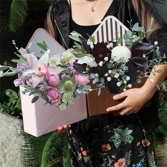 DHL 50 шт. коробка для букета креативный складной конверт Цветочная подарок подруге