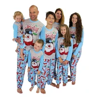 family christmas pajamas deer adult kids snowman suit parent child outfit cartoon printed homewear family matching clothes