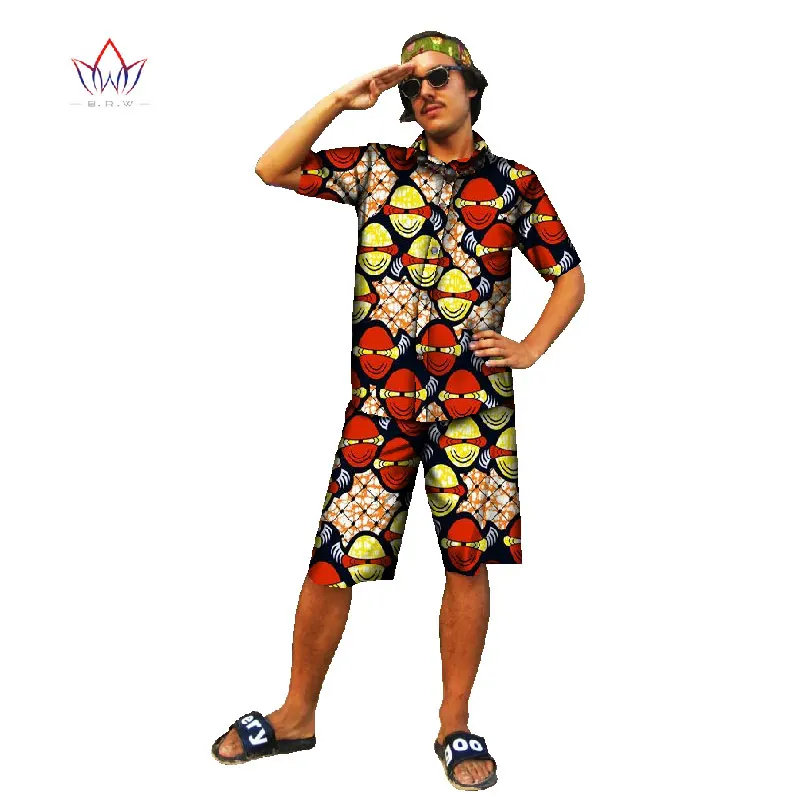 Гавайская рубашка и брюки Дашики Мужская африканская одежда с коротким рукавом