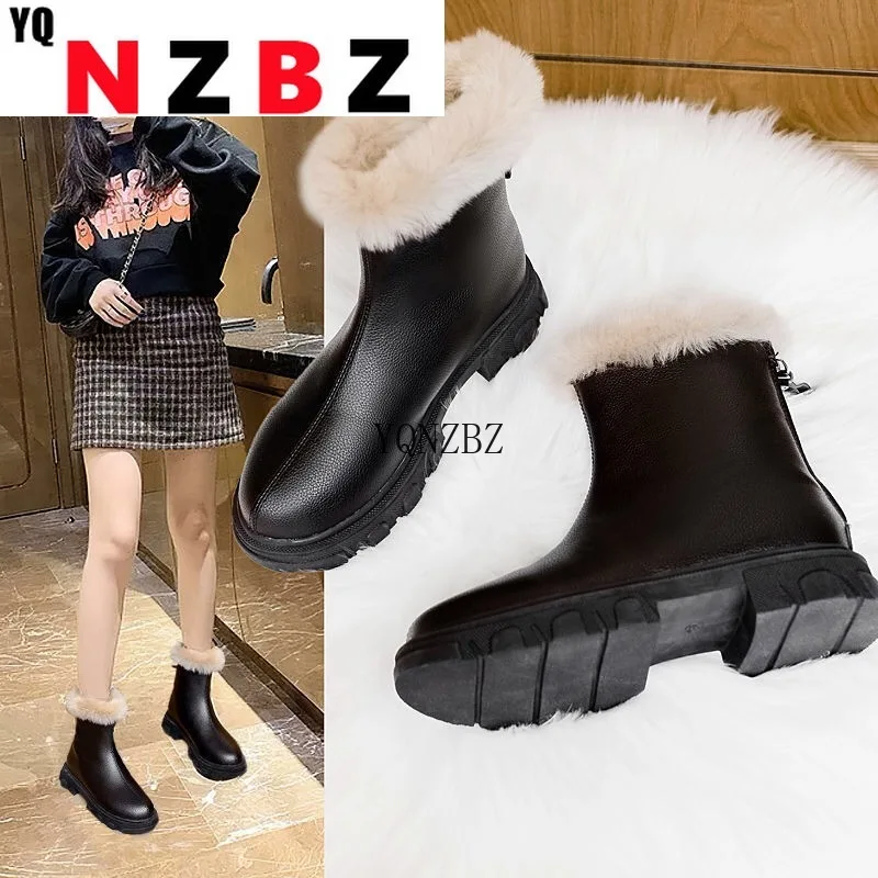 

Thicken Plush Bota Mujer Chaussure Femme Plush Warm Winter Snow Boots Women Waterproof Non-slip Ankle Boots Woman Brtish Style