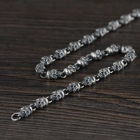 925 sterling silver chain necklace men neck skeleton big luxury jewelry vintage neo gothic male necklaces punk thick silver