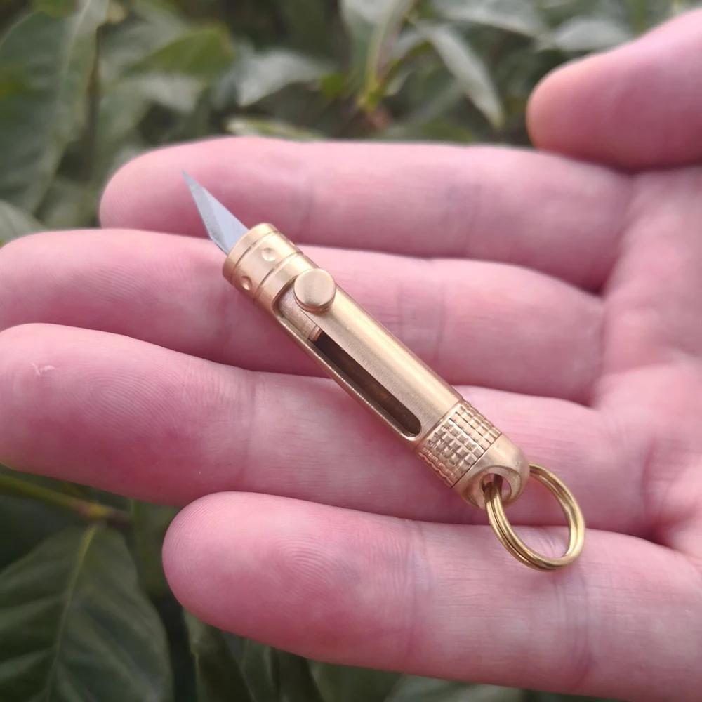 Новинка 2021 миниатюрный латунный карманный нож для выживания CS Go с нажимной