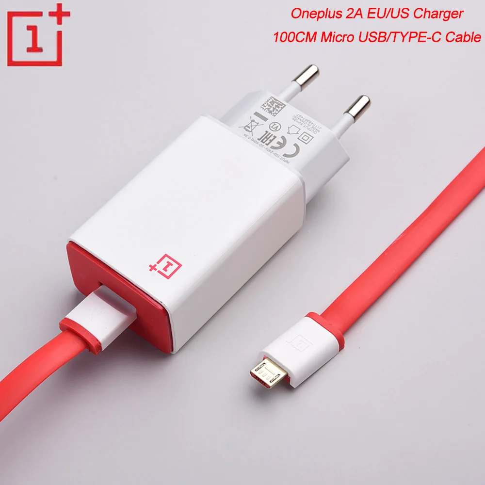 Адаптер зарядного устройства Oneplus 2A USB 100 см Micro USB/TYPE C кабель для передачи данных 1 2