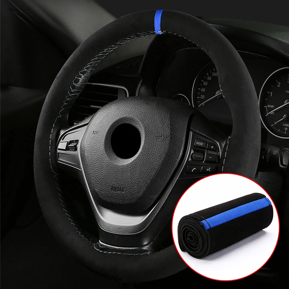 

Accessory Steering Wheel Cover Replacement Sport 15\" Black+Blue Protector