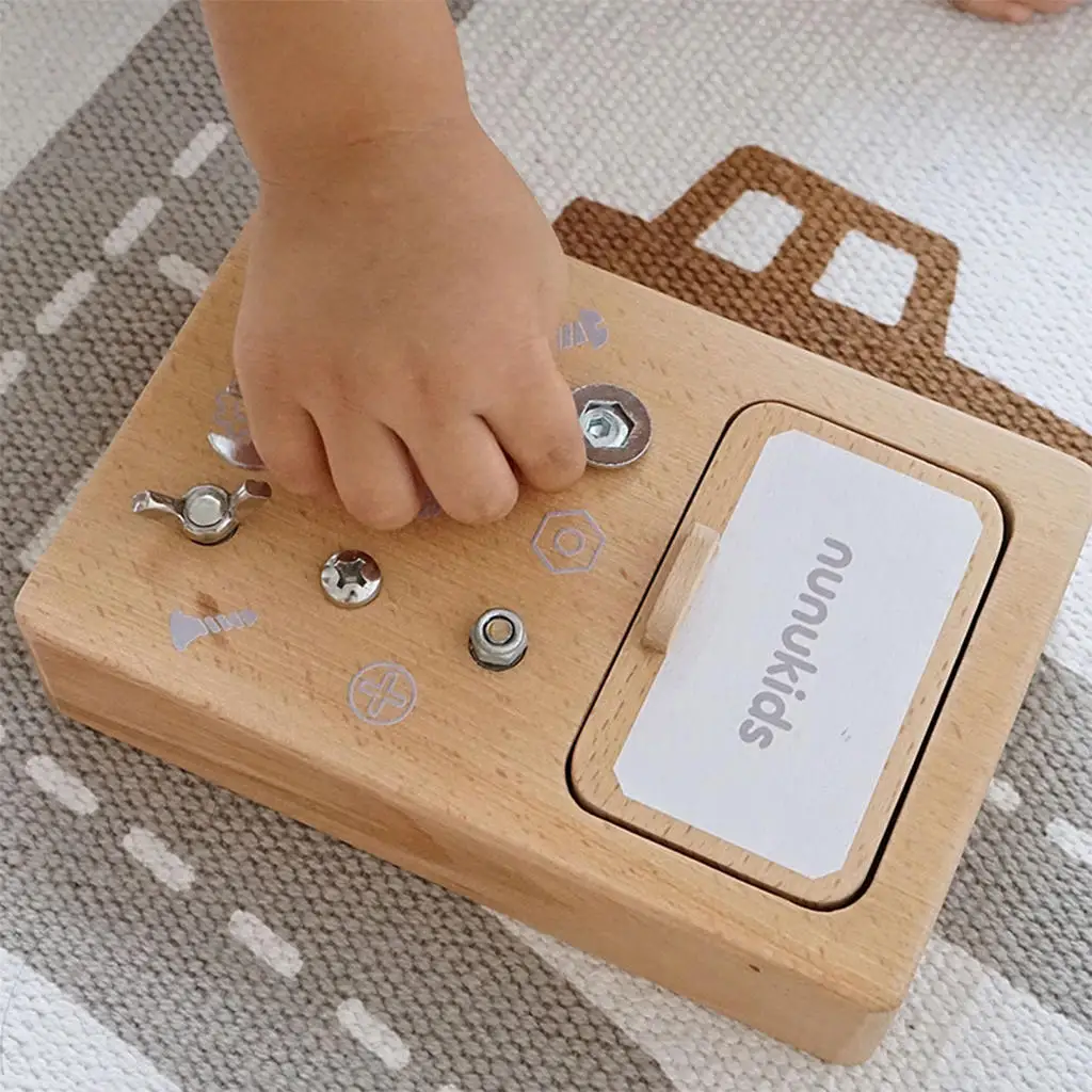 

Wood Montessori Screw Driver Board Pretend Play Practical Game for Children