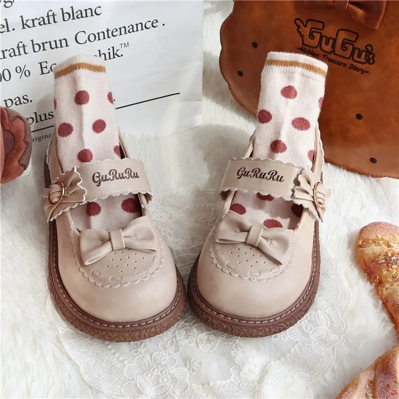 

Новинка студенческие кавайные японские Симпатичные Аниме туфли для студенток и девушек для чайной вечеринки Лолита туфли на среднем каблуке с пряжкой для косплея Harujuku Униформа Jk на платформе