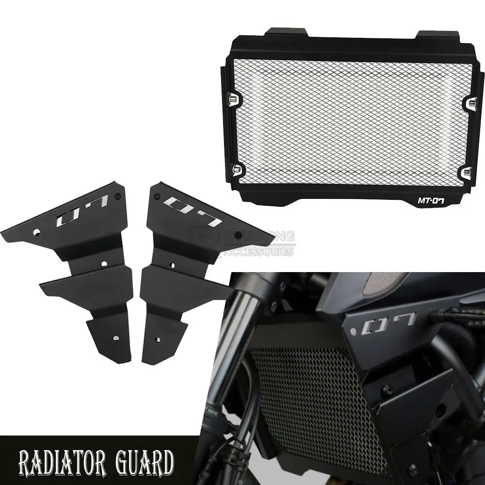 

MT07 FZ07 Motor Radiator Grille Grill Guard Cover Protector & Radiator Side Cover kit For YAMAHA MT07 FZ07 2018 2019 2020 2021