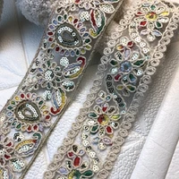 spot gold thread car bone sequins embroidery lace ethnic style lace ribbon clothing performance accessories