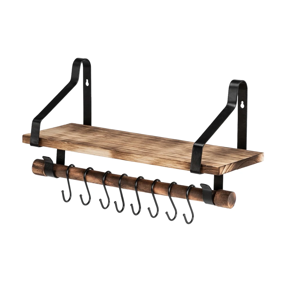 Плавающая полка настенная деревенский деревянный кухонный стеллаж для специй с