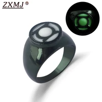 zxmj dc comics green lantern ring hot superhero bague green lantern rings finger for men women charm jewelry gift