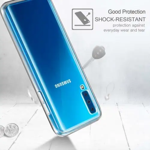 

Anti Slip Case Samsung A7 A8 A9 2018 A6 Clear Case + Tempered Glass Film