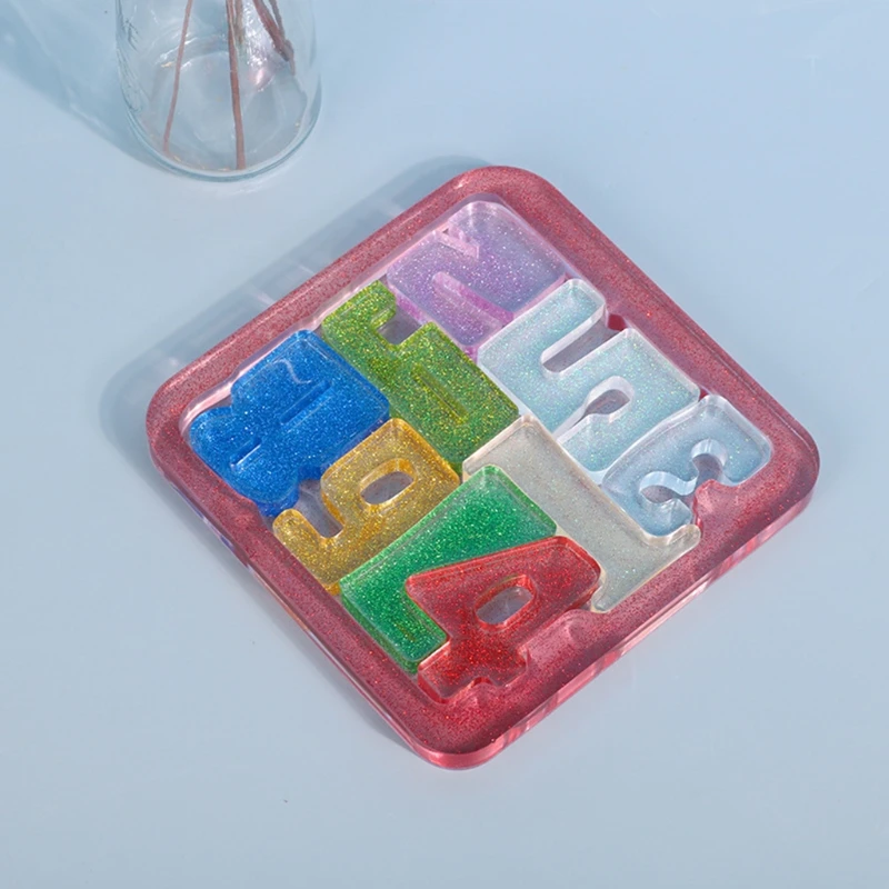 

Crystal Epoxy Resin Mold Number Puzzle Casting Silicone Mould DIY Crafts Jewelry Making Tools