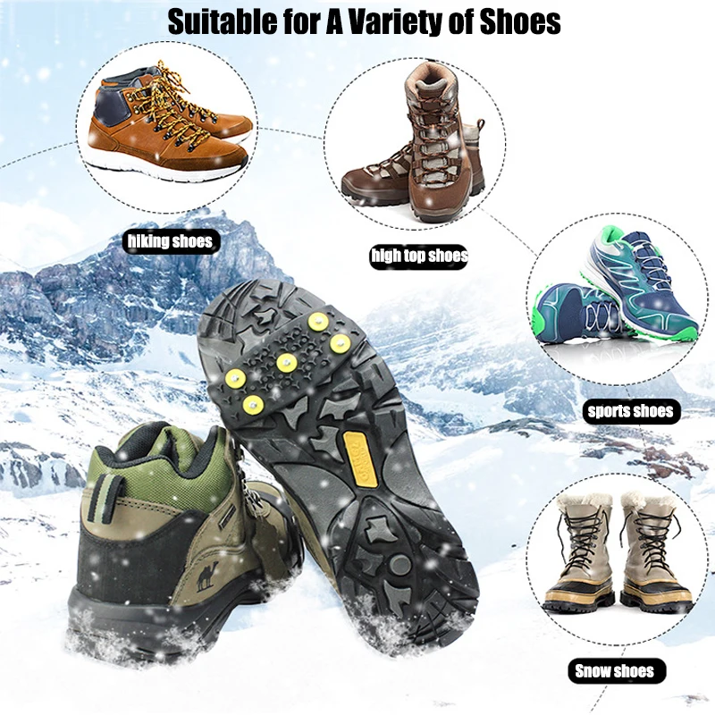 Anti Skid Shoe Spikes for Snow And Ice Gripper Winter Shoes Grip Anti Slip Crampons for Outdoor Climbing Ice Cleats Shoe Covers images - 5