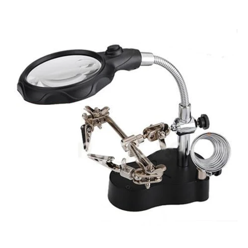 GTBL LED Loupe 3.5X Magnifier Pince Etau Bras Troisieme Main Support Soudure Soudage | Инструменты