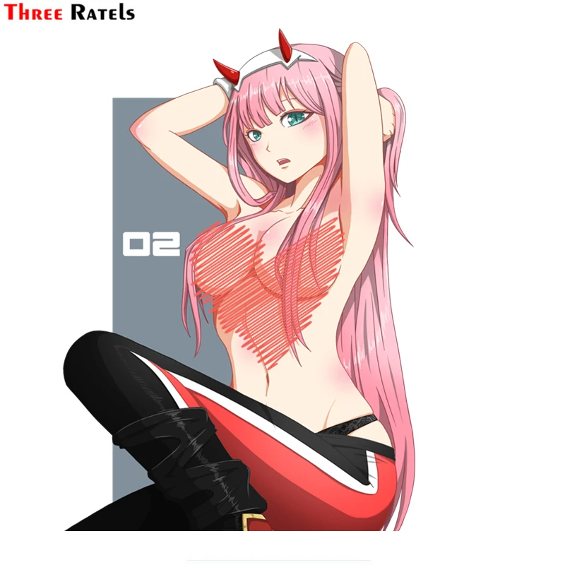 Наклейки Three Ratels FC175 Zero Two 02 с аниме любимый в FRANXX для мотоцикла багажа ноутбука