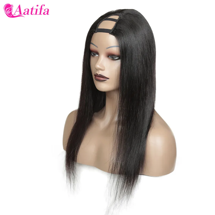

Straight U Part Wig Free Shipping Human Hair 180 Density Glueless Human Hair Wigs 10A Brazilian Virgin Hair Can Be Permed & Dye