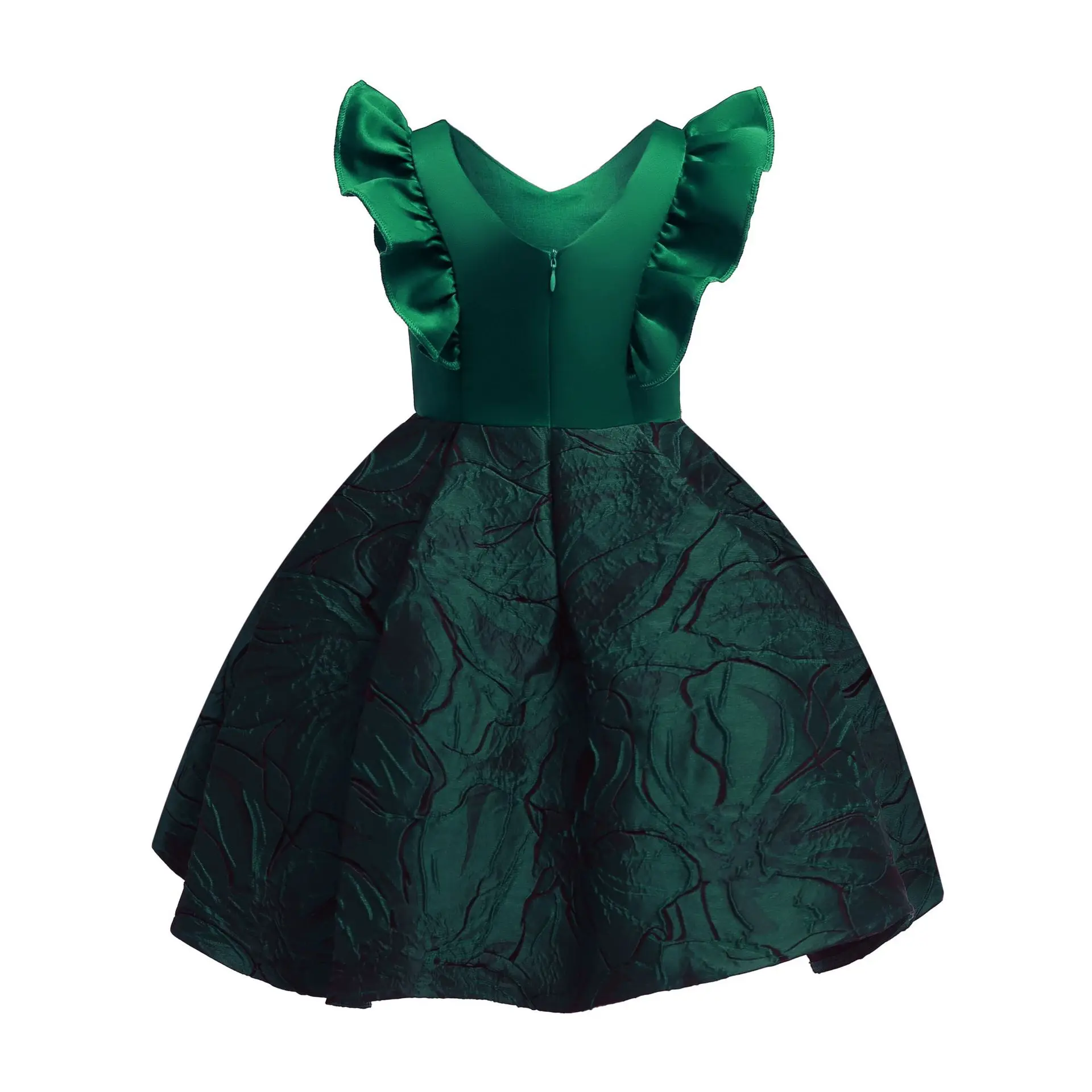 

floral chistmas girls evening dress teen kids ball gown dancing party dresses petal sleeve children's clothing
