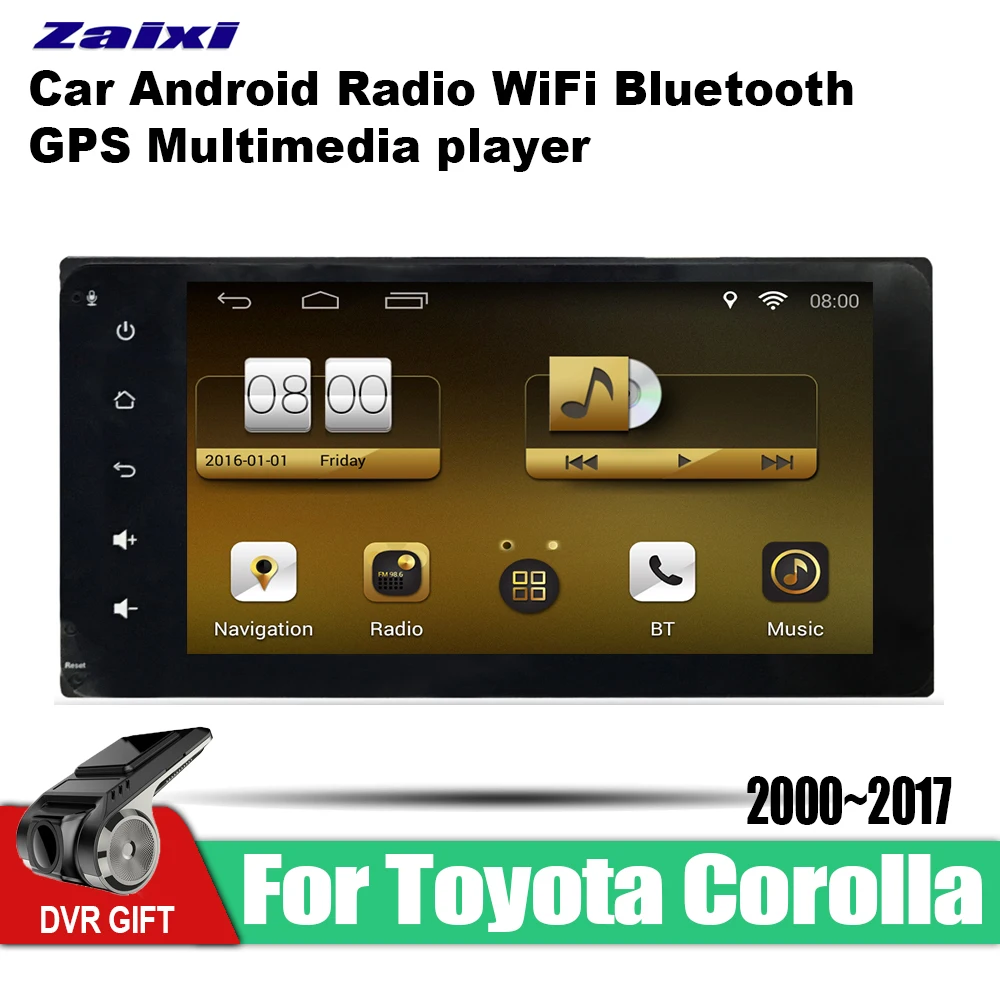 Автомагнитола ZaiXi 7 дюймов 2Din Android Wi-Fi HD 1024*600 с GPS-экраном мультимедийный плеер для