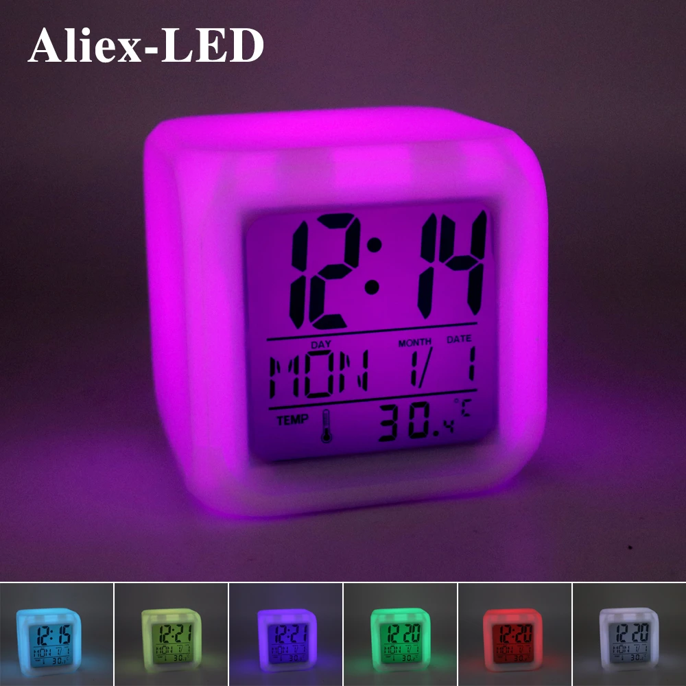 

New Digital Clock Night Light Wake Up Table Light Home Decoration Lamp Christmas Gift for Children Bedroom Bedside Desk Lamp