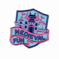 custom embroidery patches small cute emblem medieval fun blue twill 75 embroi area hot cut border iron on patch for cloth