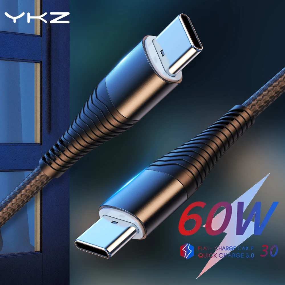 USB C к Type кабель 60 Вт Быстрая зарядка PD c для Huawei Samsung S20 QC 3 0 Для Xiaomi Macbook Pro