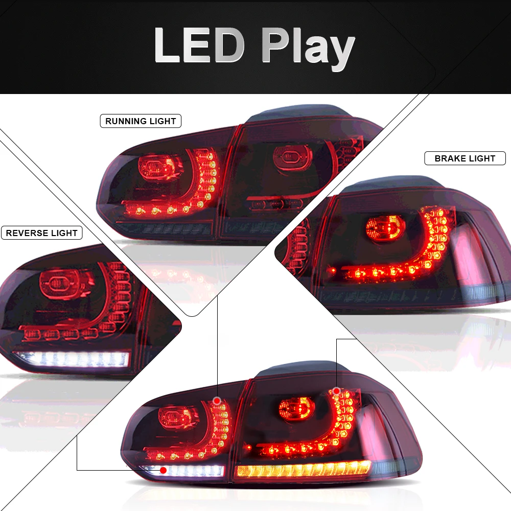 Автомобильный Стайлинг Аксессуары для заднего фонаря VW Golf 6 LED задние фонари 2009-2012