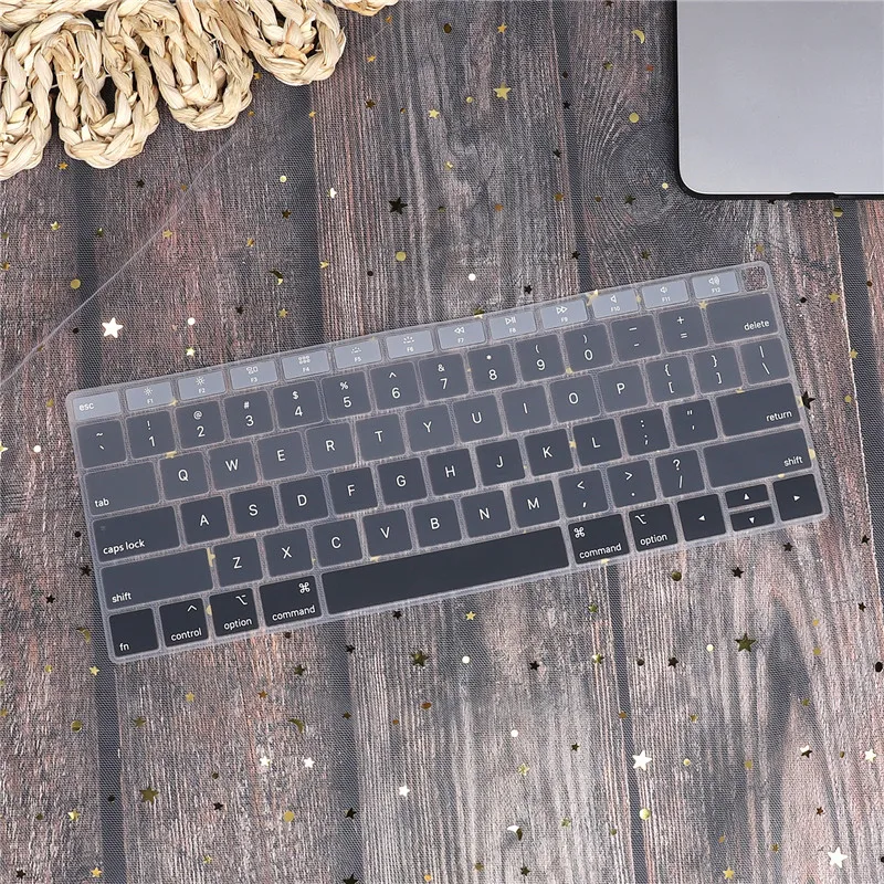 Gradient grey Английская Водонепроницаемая Пылезащитная крышка клавиатуры для Macbook Air 13 A1932 Touch ID градиентный цвет американская Защита клавиатуры - Цвет: Gradient grey