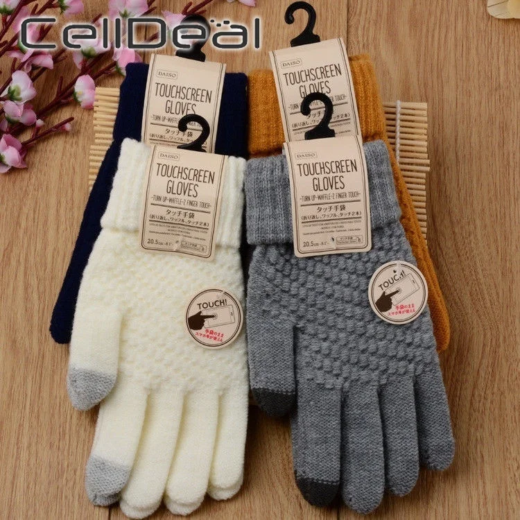 Перчатки в клетку с пятью пальцами и имитацией кашемира 1 пара|Женские перчатки| |