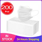 Медицинская маска, одноразовая маска для лица, Нетканый фильтр, Пылезащитная медицинская одноразовая маска, 3-слойная защитная белая маска для взрослых