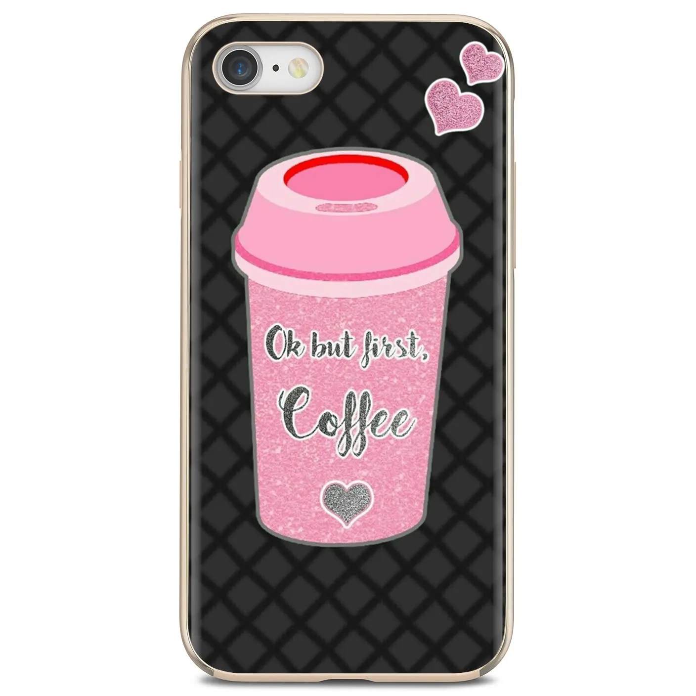 Мягкий силиконовый чехол из ТПУ розовый любовь кофе обои для iPhone 11 Pro 4 4S 5 5S SE 5C 6 6S 7