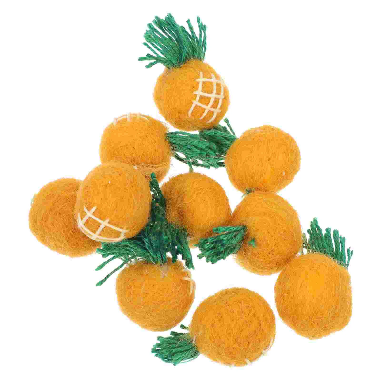 

10pcs Felting Crafts Wool Felting Crafts Pineapples Shaped Felt Crafts for DIY Decor