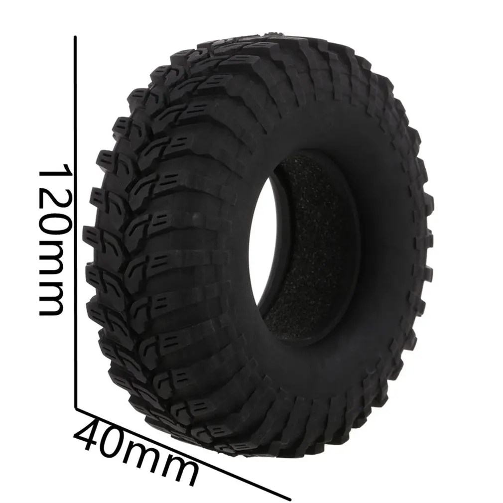 

4PCS 120MM 1.9" Rubber Wheel Tires RC Car Rocks Tyres For 1:10 RC Rock Crawler Axial SCX10 90046 Replacement Model Accessory